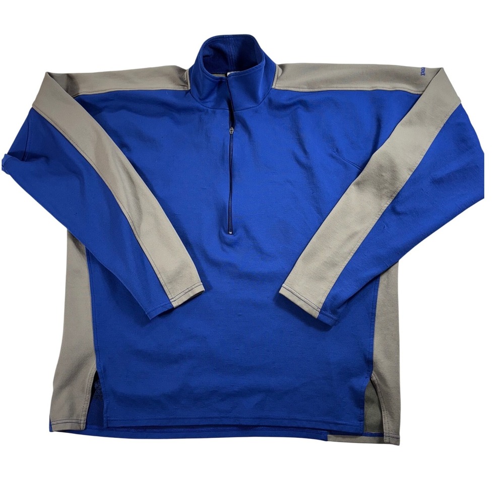Patagonia Quarter Zip Pullover Blue Gray Fleece‎ Mens Large Made in USA
